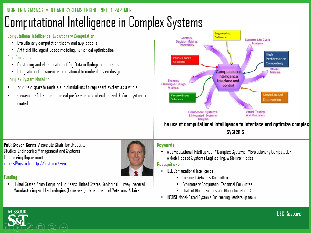 Dr. Steven Corns Research Profile
